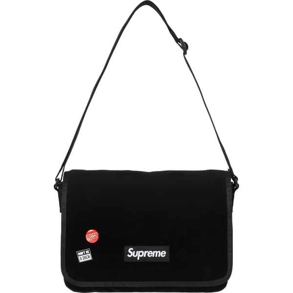 Supreme Velvet Small Messenger Bag - Black (front)