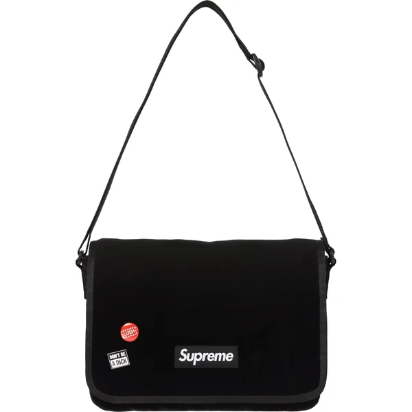 Supreme Velvet Small Messenger Bag - Black (front)