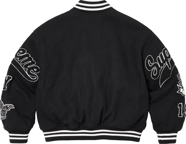 Supreme Veritas Varsity Jacket - Black (front)
