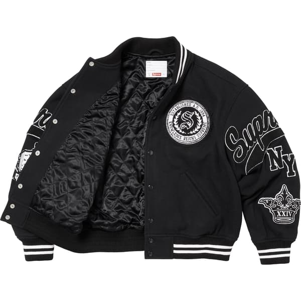 Supreme Veritas Varsity Jacket - Black (front)