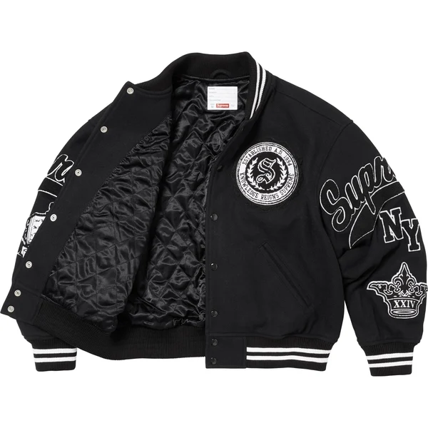 Supreme Veritas Varsity Jacket - Black (front)