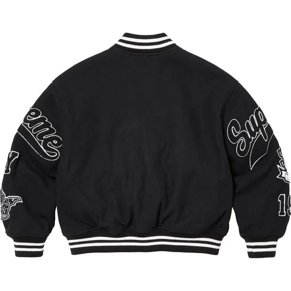 Supreme Veritas Varsity Jacket - Black (front)