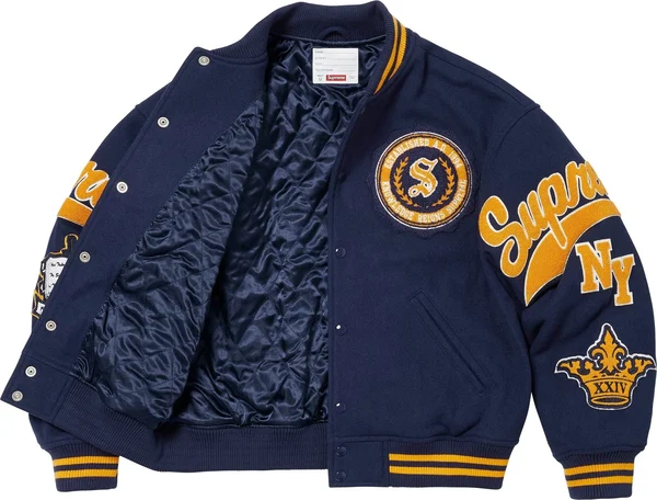 Supreme Veritas Varsity Jacket - Navy (front)