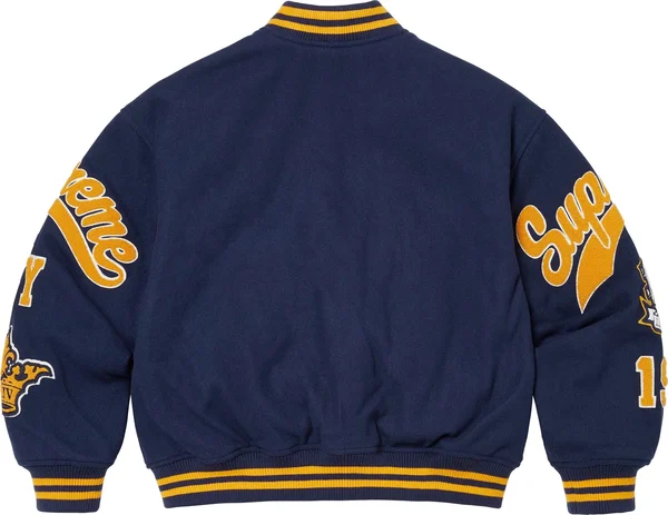 Supreme Veritas Varsity Jacket - Navy (front)