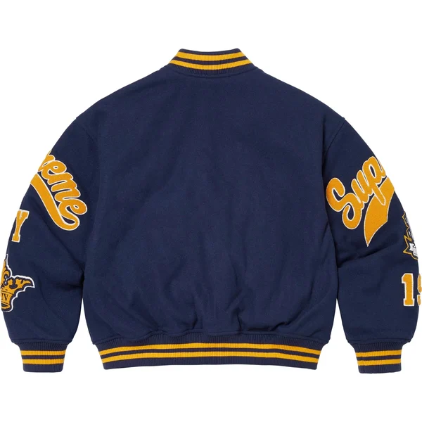 Supreme Veritas Varsity Jacket - Navy (front)