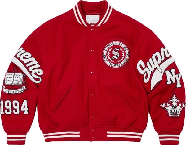 Supreme Veritas Varsity Jacket - Red (front)