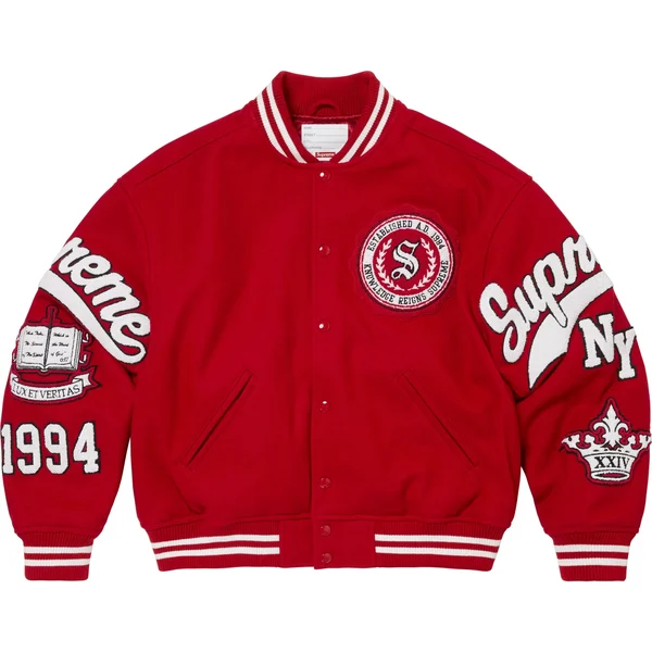 Supreme Veritas Varsity Jacket - Red (front)