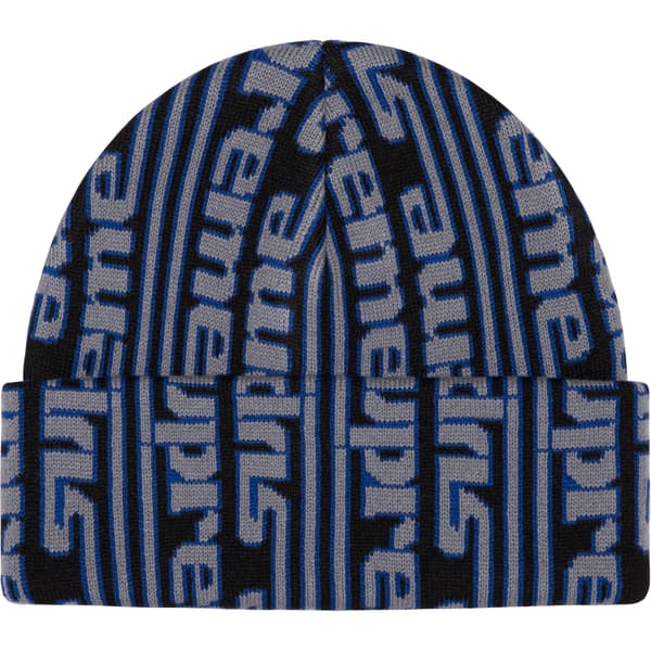 Supreme Vertical Logo Beanie - Black (front)