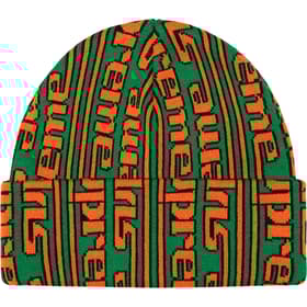 Supreme Vertical Logo Beanie Green