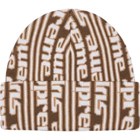 Supreme Vertical Logo Beanie Tan