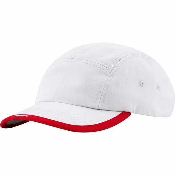 Supreme Visor Logo Camp Cap - Light Grey (front)