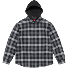 Supreme Waffle Plaid Hooded Shirt Black