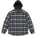 Supreme Waffle Plaid Hooded Shirt - Black (front)