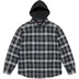 Supreme Waffle Plaid Hooded Shirt - Black (front)