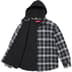 Supreme Waffle Plaid Hooded Shirt - Black (front)