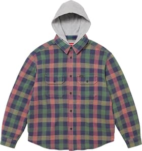 Supreme Waffle Plaid Hooded Shirt Multicolor