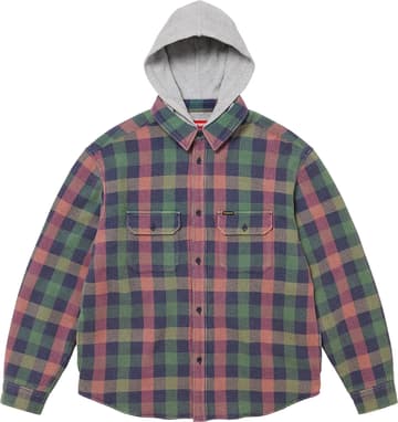 Supreme Waffle Plaid Hooded Shirt