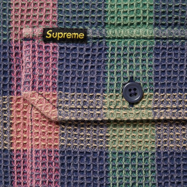 Supreme Waffle Plaid Hooded Shirt - Multicolor (front)