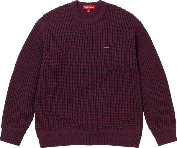 Supreme Waffle Small Box Sweater - Burgundy Mélange (front)