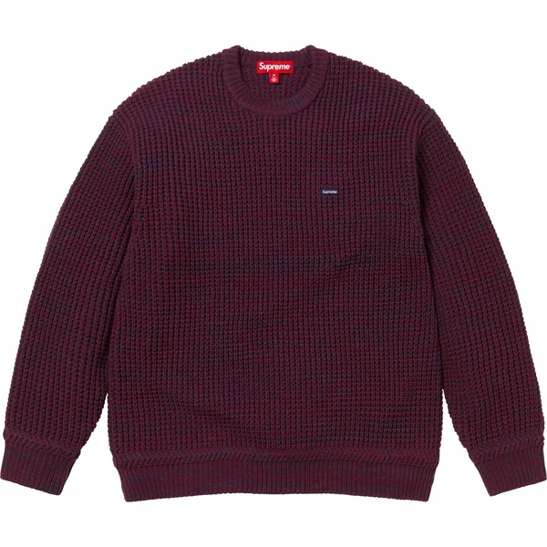 Supreme Waffle Small Box Sweater - Burgundy Mélange (front)
