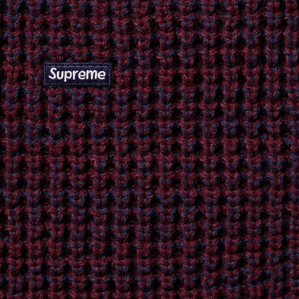 Supreme Waffle Small Box Sweater - Burgundy Mélange (front)