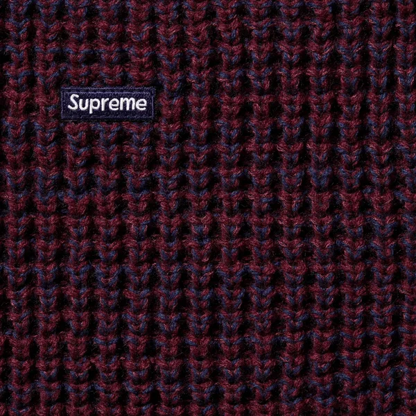 Supreme Waffle Small Box Sweater - Burgundy Mélange (front)