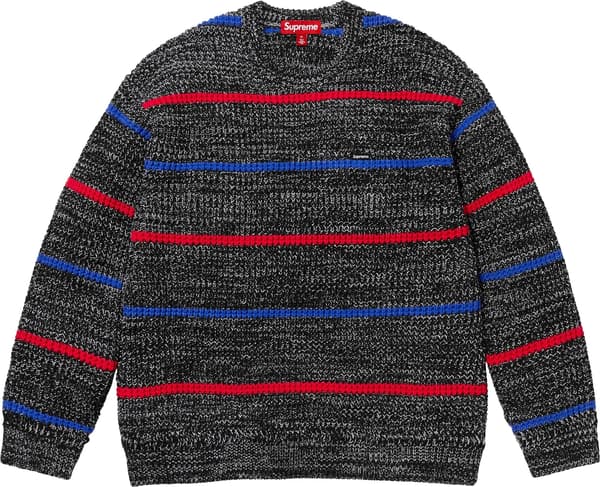 Supreme Waffle Small Box Sweater - Stripe Mélange (front)