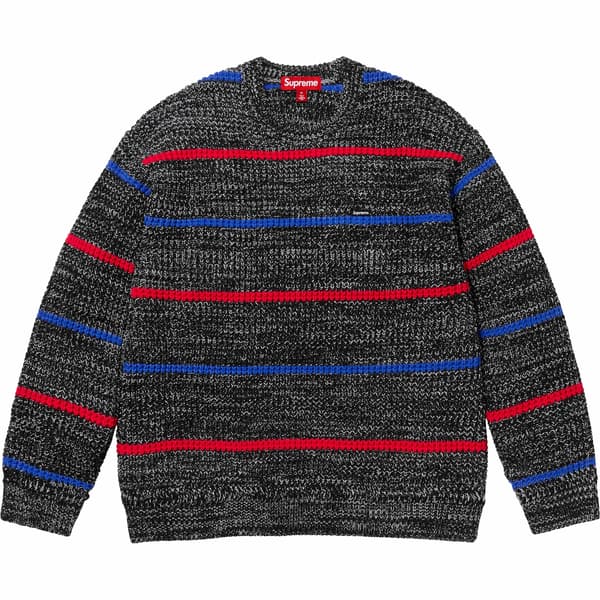 Supreme Waffle Small Box Sweater - Stripe Mélange (front)