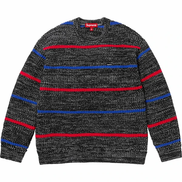 Supreme Waffle Small Box Sweater - Stripe Mélange (front)