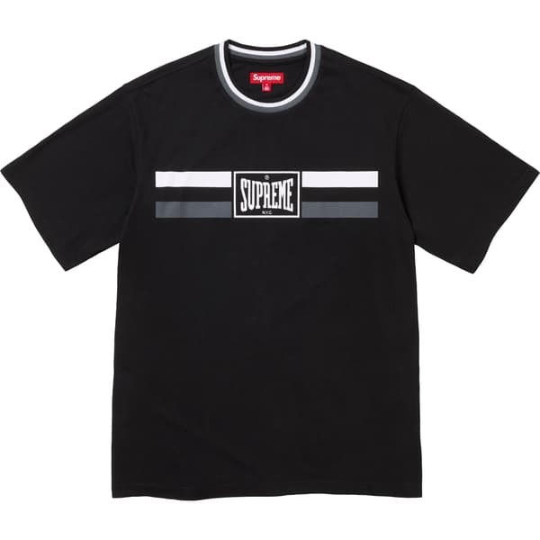 Supreme Warm Up Stripe S/S Top - Black (front)