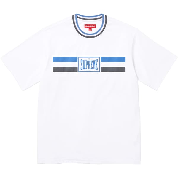 Supreme Warm Up Stripe S/S Top - White (front)