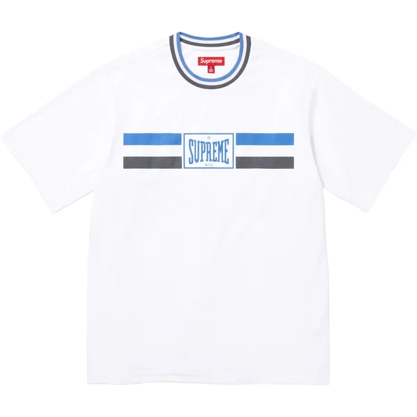 Supreme Warm Up Stripe S/S Top - White (front)