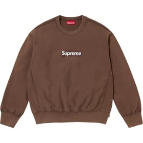 Supreme Washed Box Logo Crewneck Brown