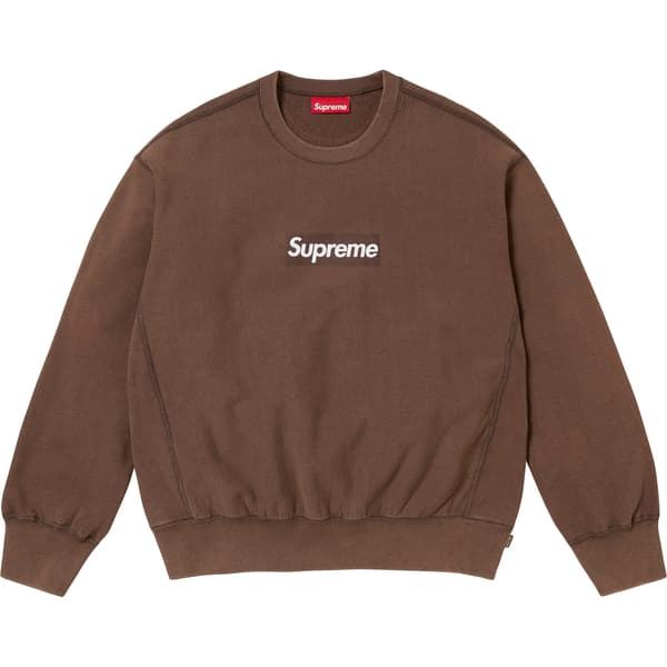 Supreme Washed Box Logo Crewneck - Brown (front)