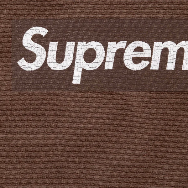 Supreme Washed Box Logo Crewneck - Brown (front)