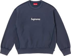 Supreme Washed Box Logo Crewneck Navy