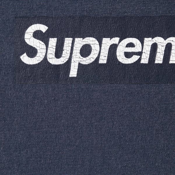 Supreme Washed Box Logo Crewneck - Navy (front)