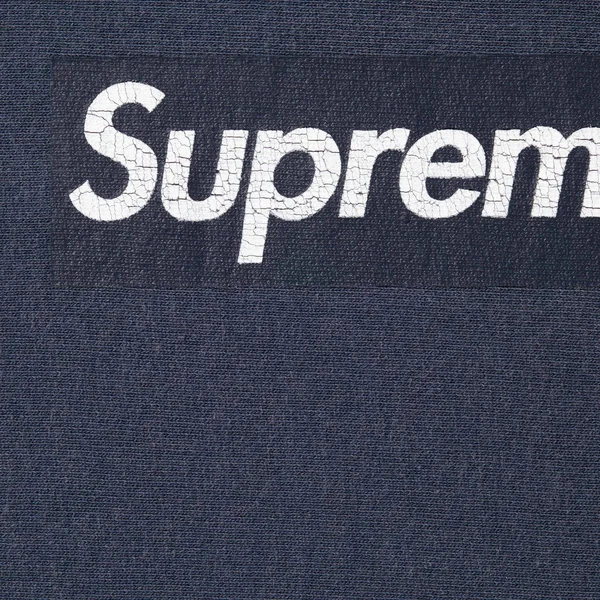 Supreme Washed Box Logo Crewneck - Navy (front)