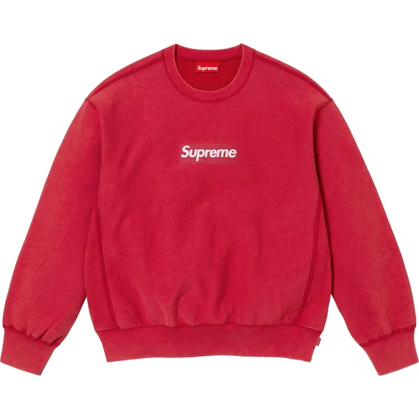 Supreme Washed Box Logo Crewneck - Red (front)