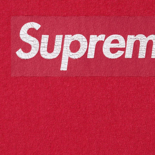 Supreme Washed Box Logo Crewneck - Red (front)