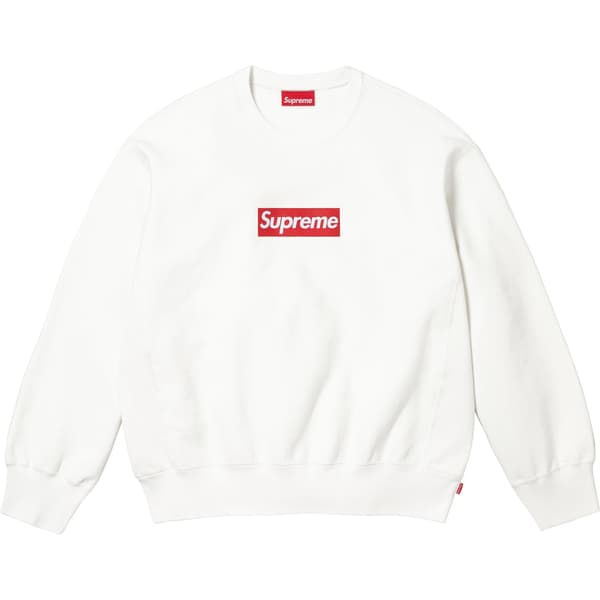 Supreme Washed Box Logo Crewneck - White (front)