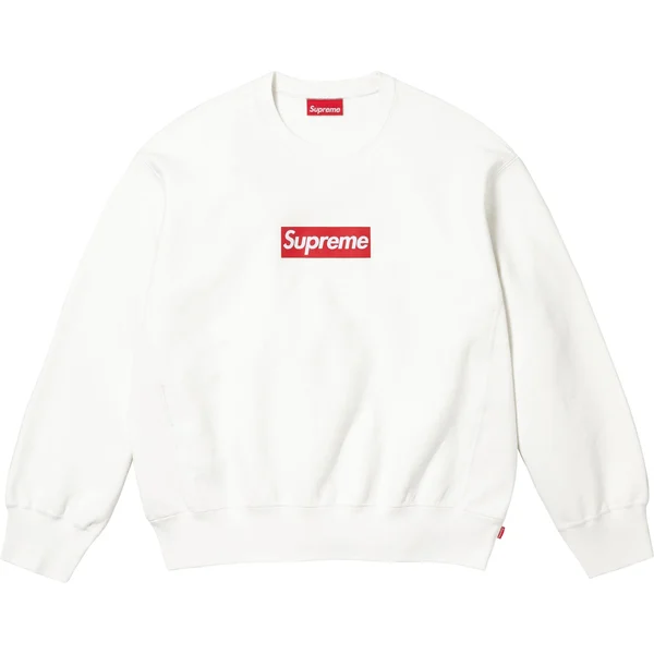 Supreme Washed Box Logo Crewneck - White (front)