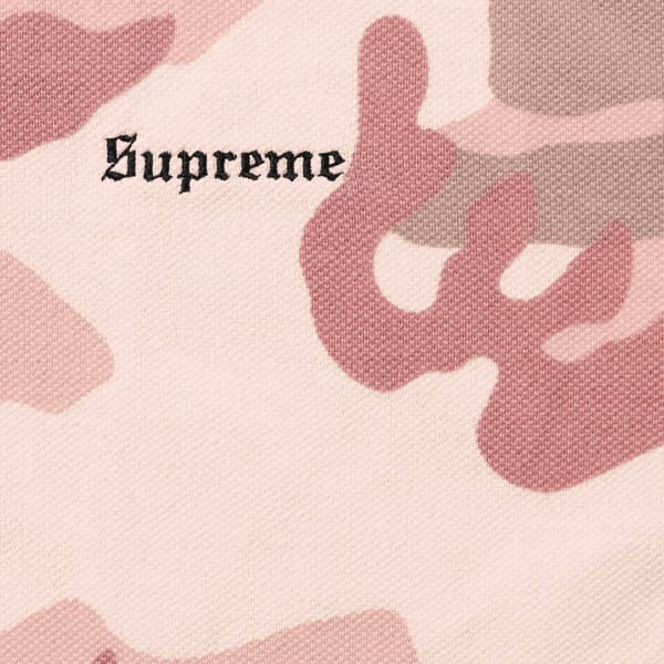 Supreme Washed Camo Polo - Pink Camo (front)