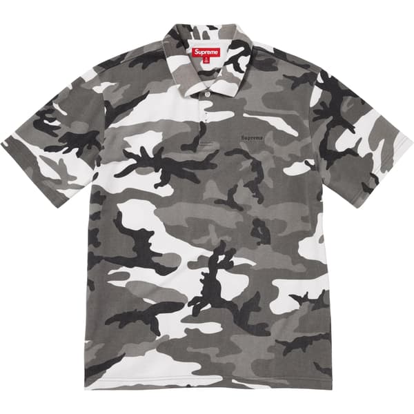 Supreme Washed Camo Polo - Snow Camo (front)