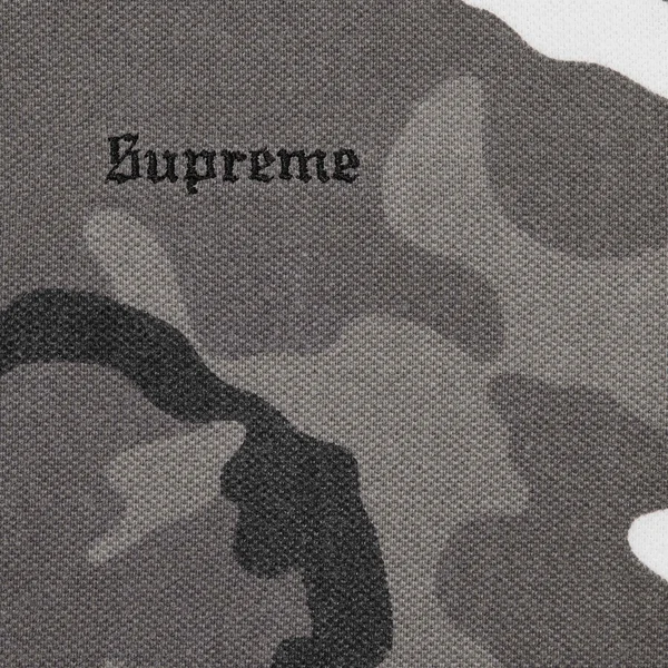 Supreme Washed Camo Polo - Snow Camo (front)