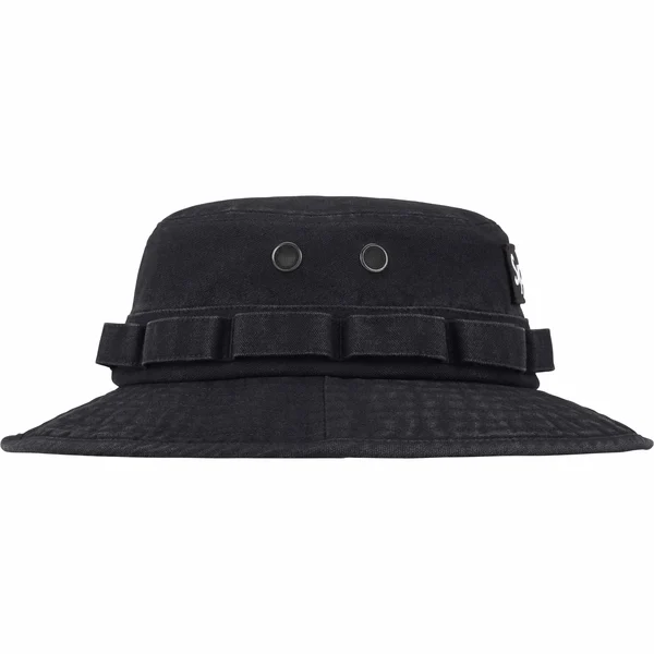Supreme Washed Canvas Boonie - Black (front)