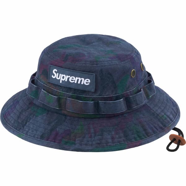 Supreme Washed Canvas Boonie - Navy Camo (front)