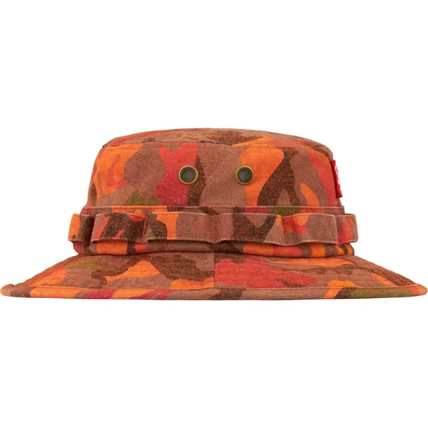 Supreme Washed Canvas Boonie - Orange Camo (front)