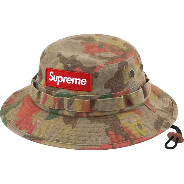 Supreme Washed Canvas Boonie - Tan Camo (front)