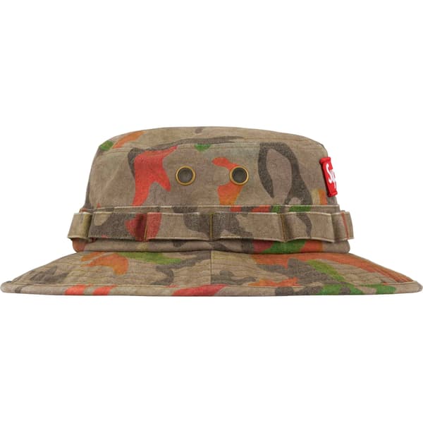 Supreme Washed Canvas Boonie - Tan Camo (front)